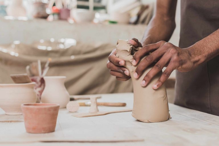 Moisture content is crucial when throwing cups and bowls